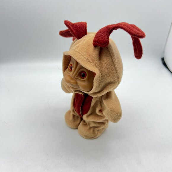 Reindeer Troll Ace Novelty Treasure Troll Orange Eyes Hair Wishstone Gem - Picture 8 of 12